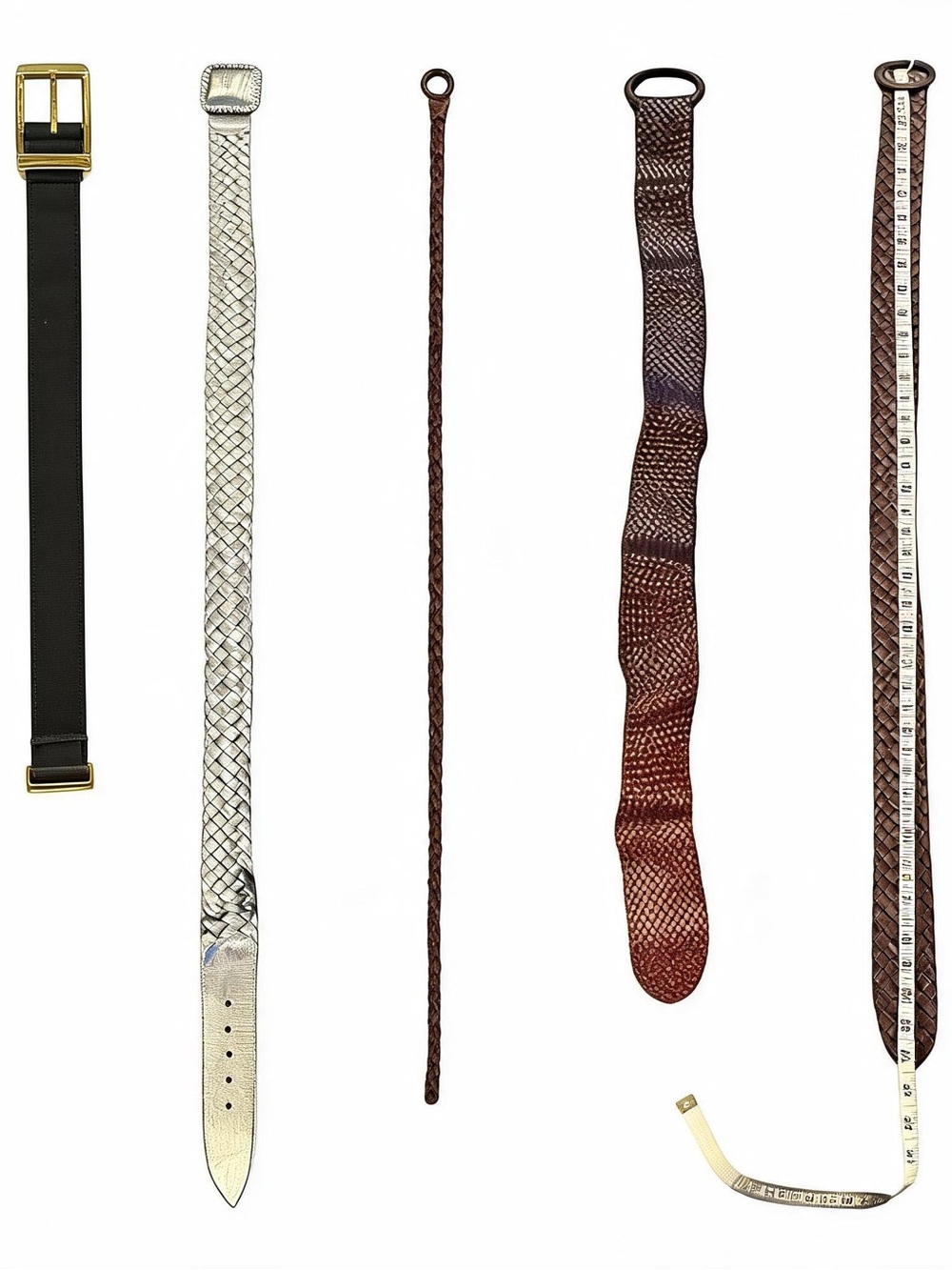 Men's Leather Belts - Brown and Black Braided and Smooth Styles - Picture 15 of 17